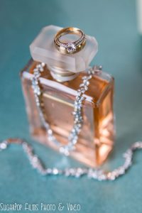 wedding perfume and rings