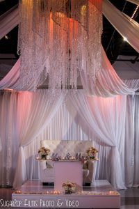 wedding reception crystal chandelier