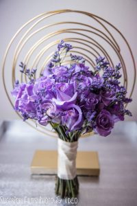 Orlando Wedding Photographer Crystal Ballroom Bridal Bouquet Purple